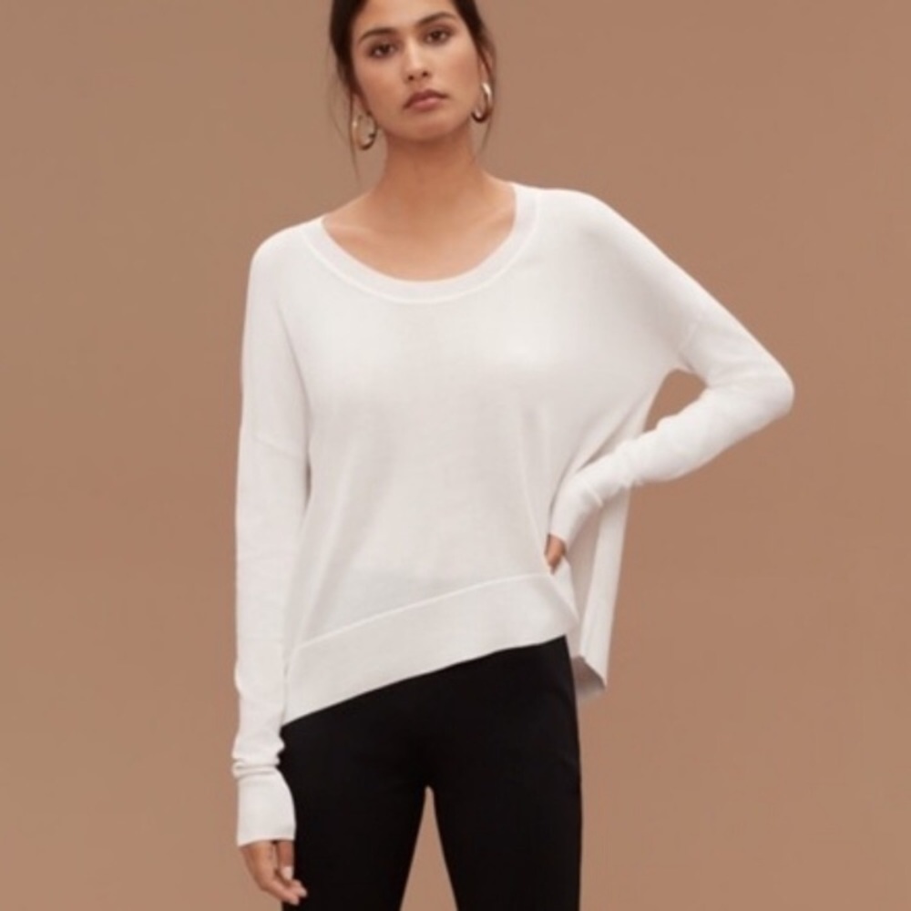 Aritzia Blue Scoop Neck Sweater